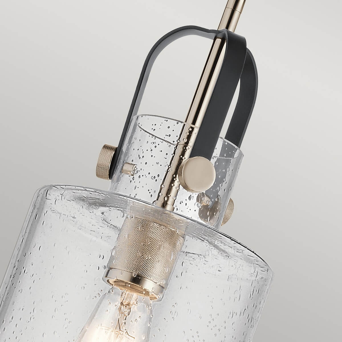 Suspension Kitner nickel poli et transparente, verre