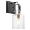 Applique murale Kitner nickel poli et transparente, verre