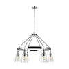 Lustre Loras 6 lumières chromé et transparent, verre