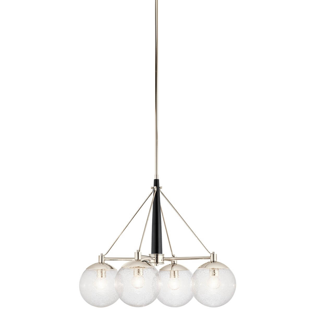 Lustre Marilyn 4 lumières nickel poli et transparent, verre