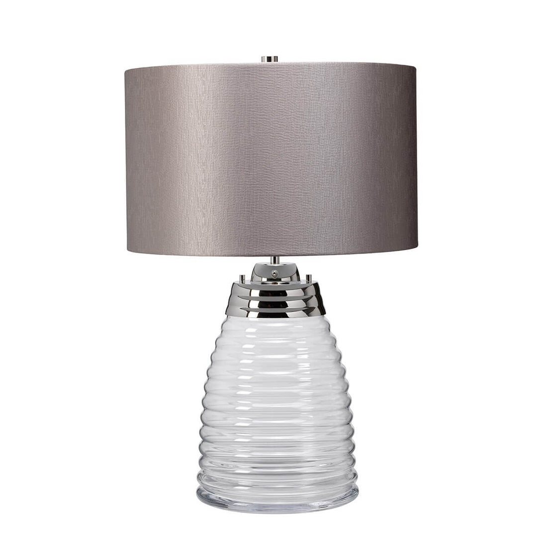 Lampe à poser Milne nickel poli, verre