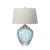 Lampe à poser Samara nickel poli et taupe, verre, H 71,5 cm (QN-SAMARA-TL-BLU)