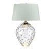 Lampe à poser Samara nickel poli et bleu, verre, H 78,7 cm