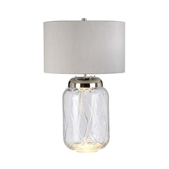 Lampe à poser Sola nickel poli, verre, H 67,5 cm