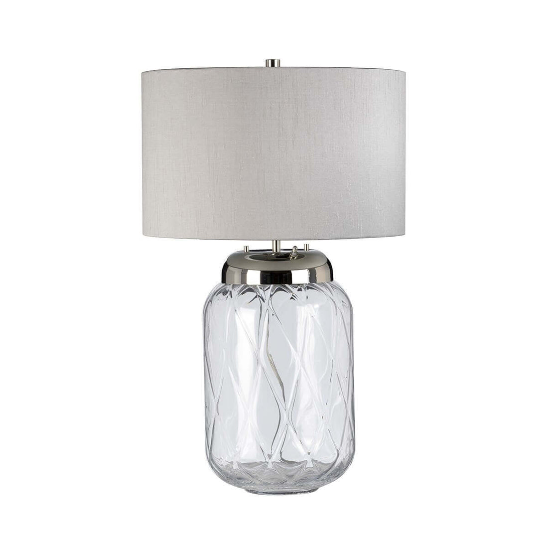 Lampe à poser Sola nickel poli, verre, H 67,5 cm