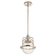 Suspension extérieure Triocent nickel poli et transparente, verre