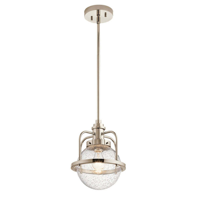 Suspension extérieure Triocent nickel poli et transparente, verre