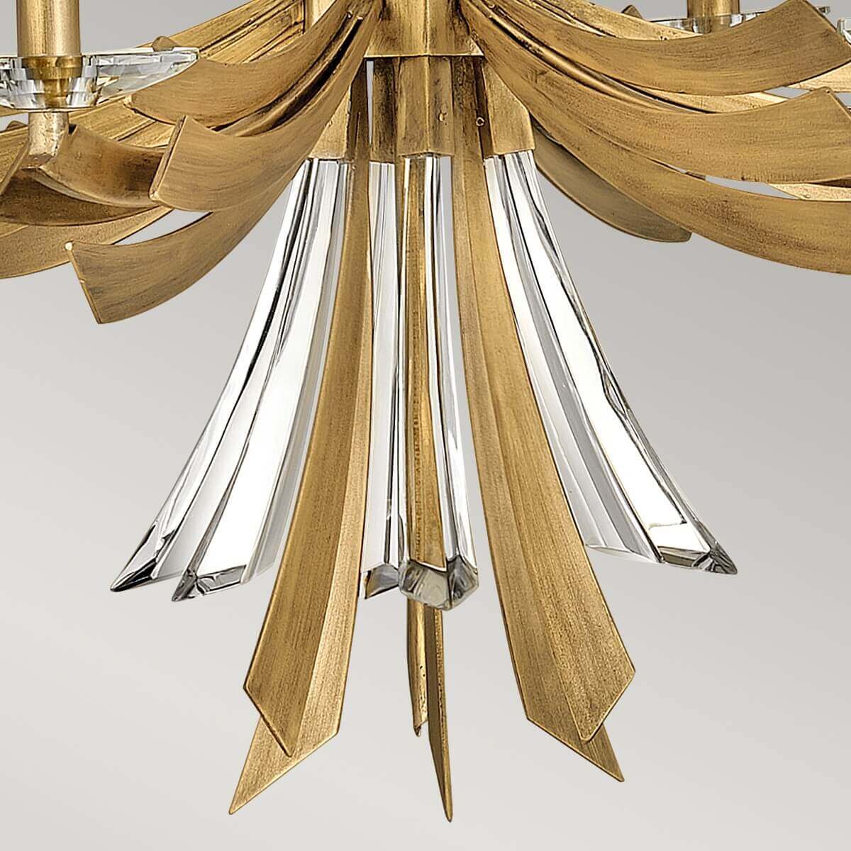 Lustre Vida 6 lumières doré, cristal