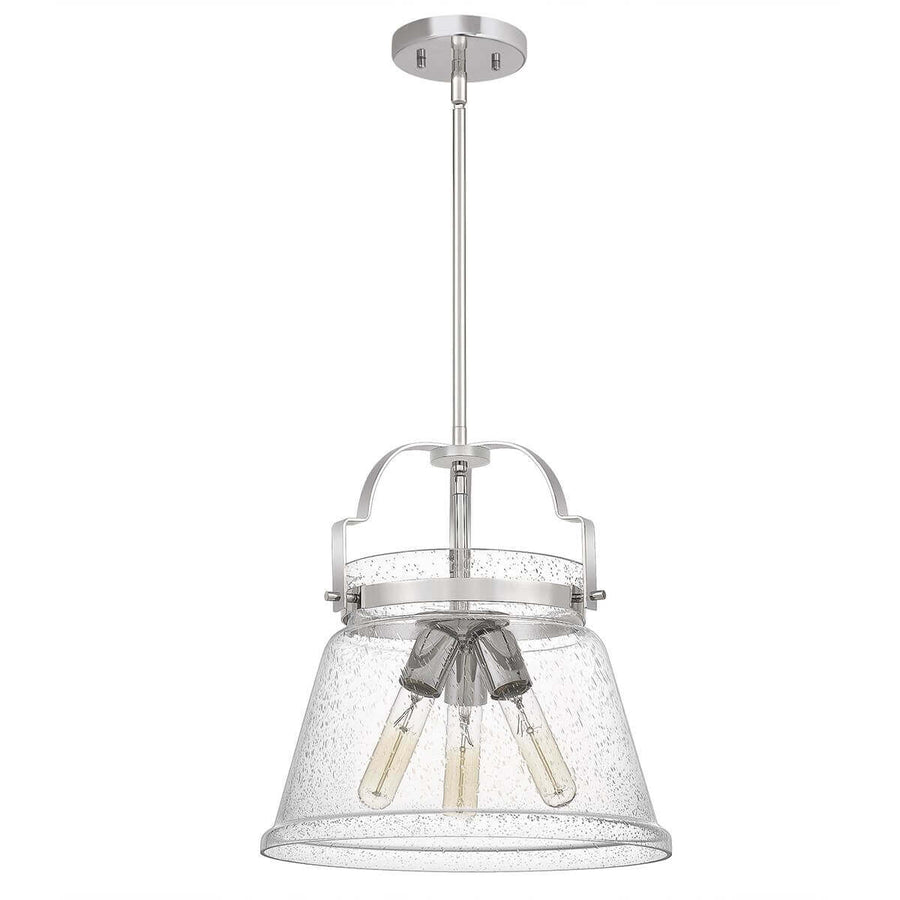 Suspension Wimberley 3 lumières chromée et transparente, verre