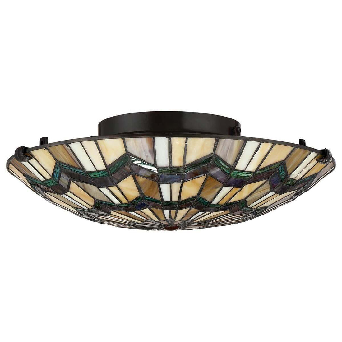 Plafonnier Alcott 2 lumières bronze, verre