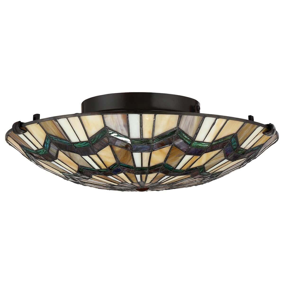 Plafonnier Alcott 2 lumières bronze, verre