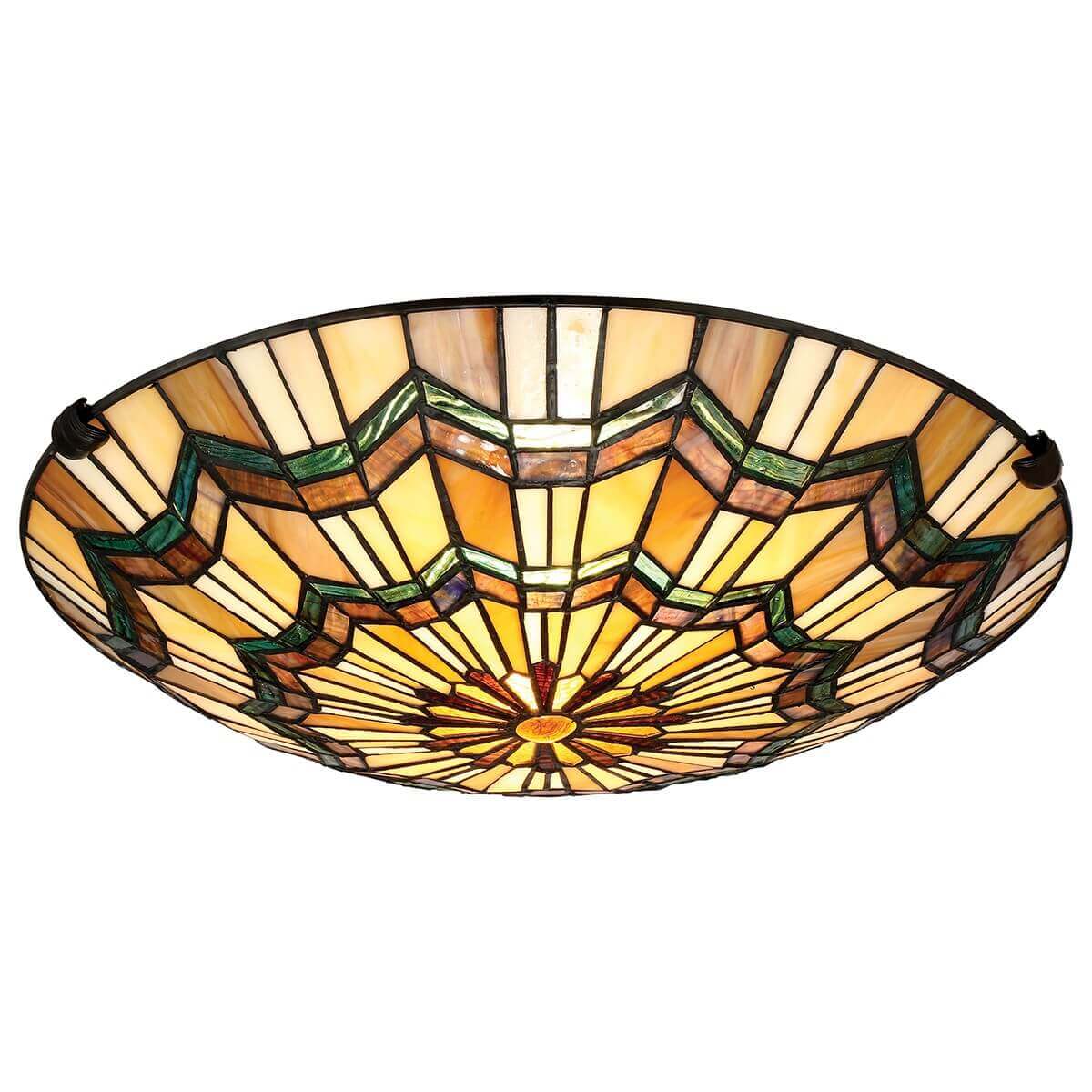 Plafonnier Alcott 2 lumières bronze, verre