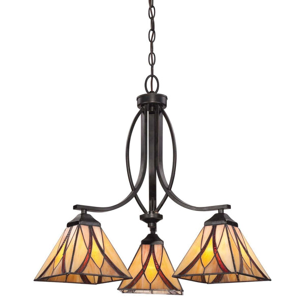 Lustre Asheville 3 lumières bronze, verre