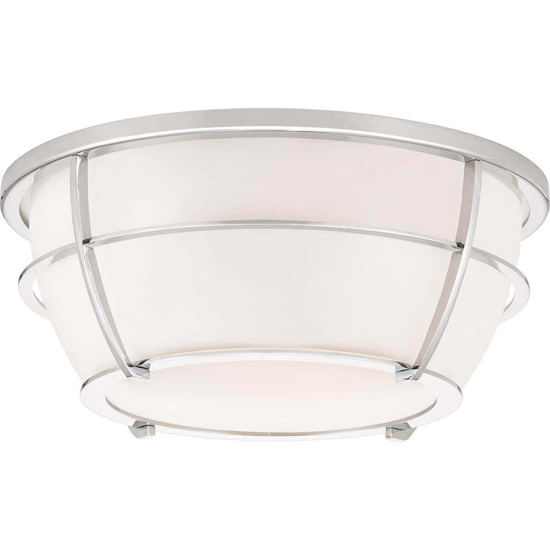 Plafonnier Chance 2 lumières chromé, verre