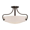 Plafonnier Chantilly 3 lumières bronze, verre