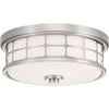 Plafonnier Guardian 2 lumières nickel satiné, verre