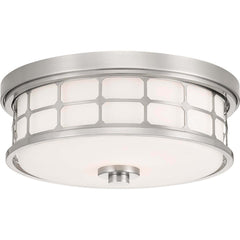 Plafonnier Guardian 2 lumières nickel satiné, verre