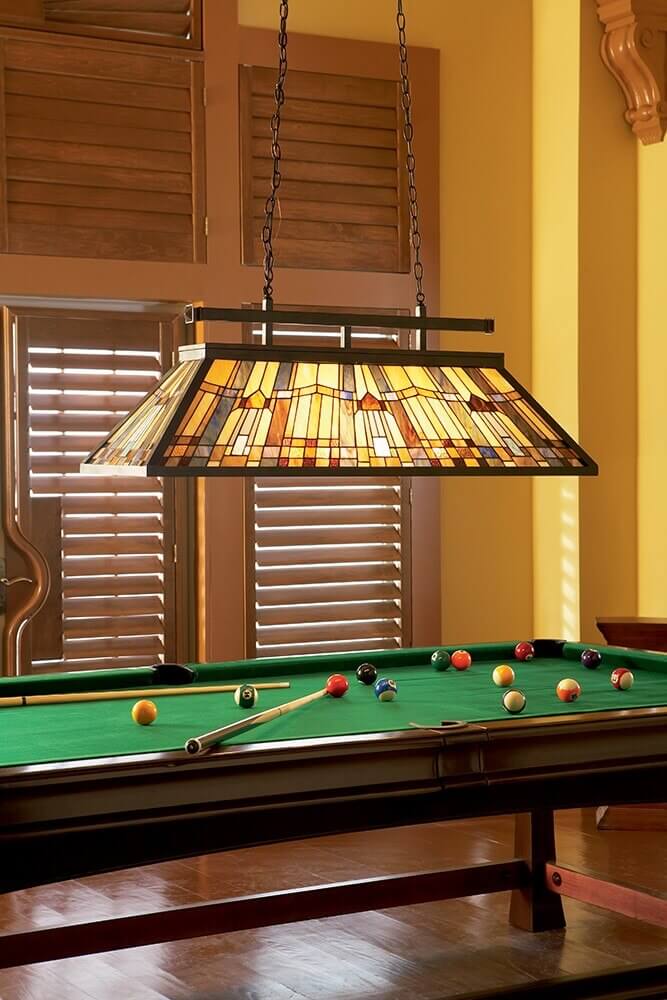 Lustre Inglenook 3 lumières bronze, verre