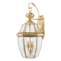 Applique extérieure Newbury 2 lumières laiton poli, verre