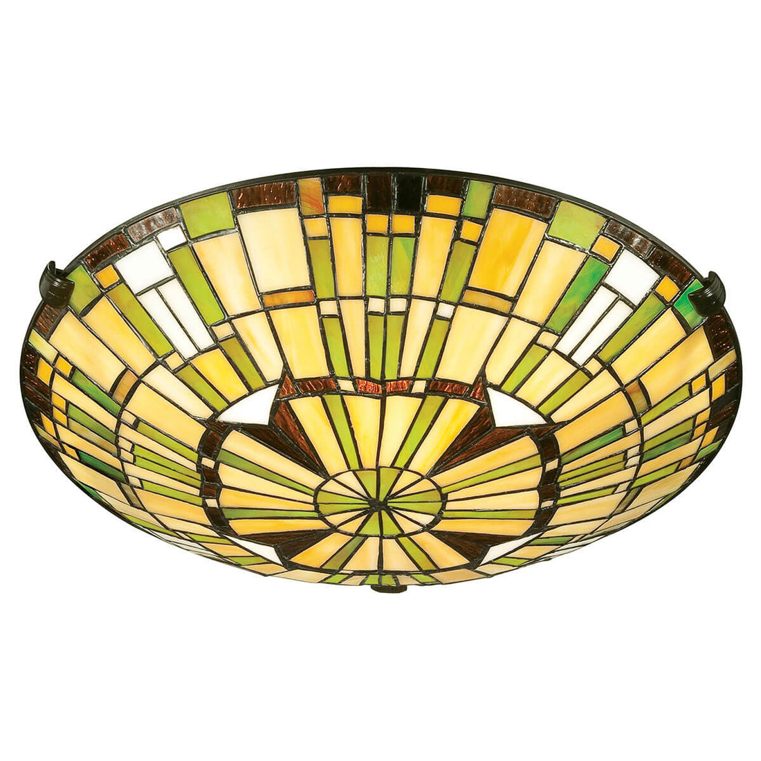 Plafonnier Reed 2 lumières bronze, verre