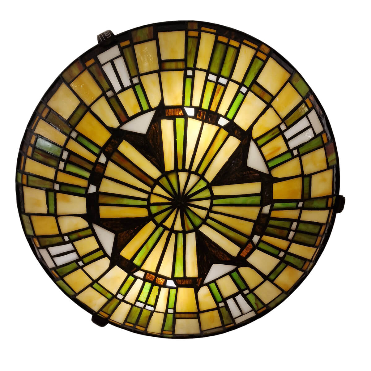 Plafonnier Reed 2 lumières bronze, verre