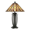 Lampe à poser Victory 2 lumières bronze, verre