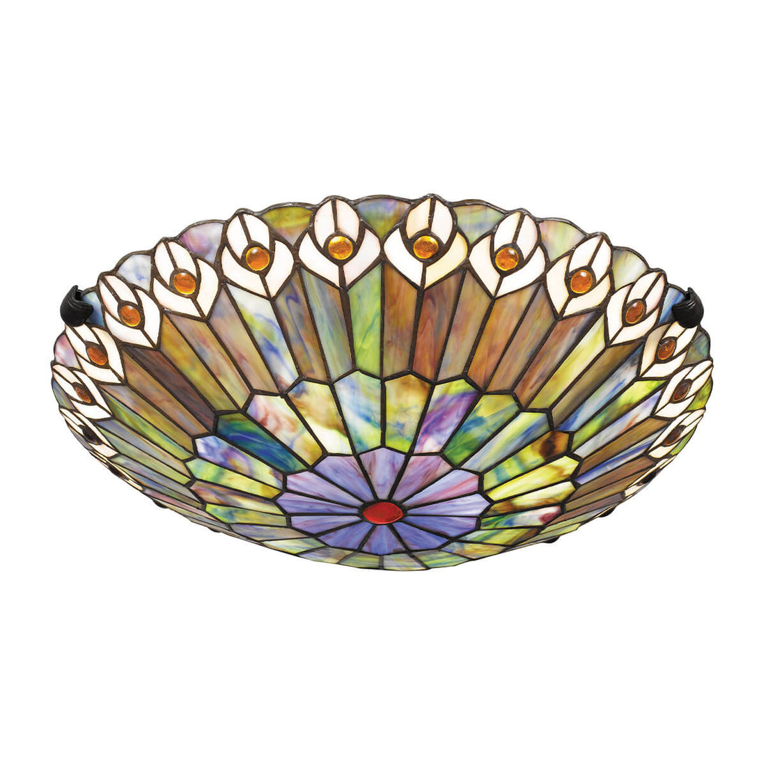 Plafonnier Watkins 2 lumières bronze, verre