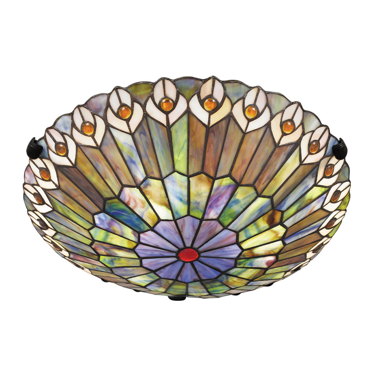Plafonnier Watkins 2 lumières bronze, verre
