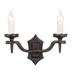 Applique murale Rectory 2 lumières noire, L 31 cm