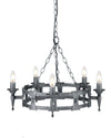 Lustre Saxon 5 lumières noir et argenté