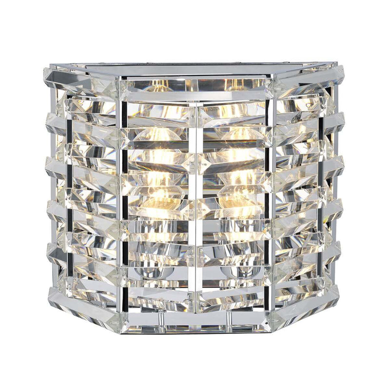 Applique murale Shoal 2 lumières nickel poli, cristal