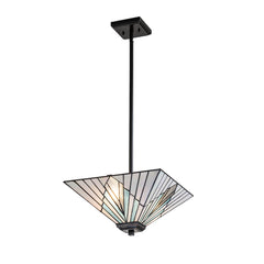 Suspension Alderley 2 lumières bronze, verre