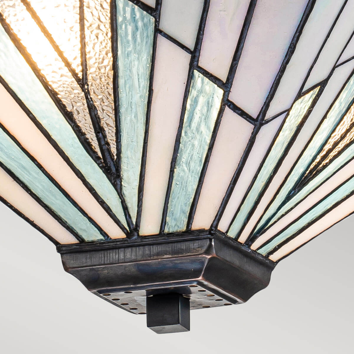 Suspension Alderley 2 lumières bronze, verre