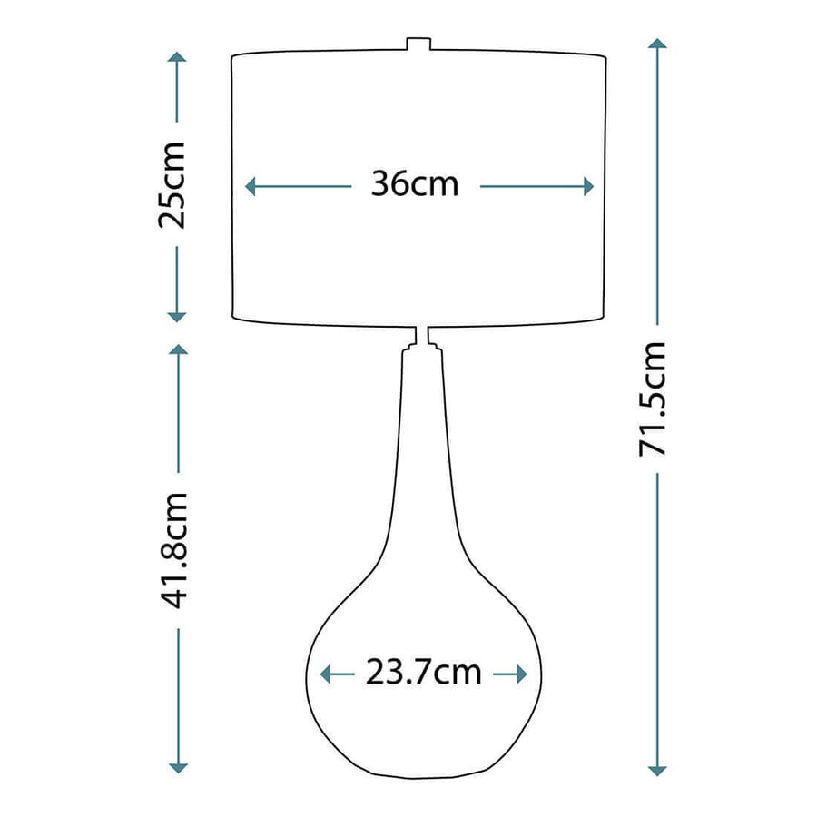 Schéma coté du luminaire avec dimensions en centimètres.