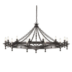 Lustre Warwick 12 lumières anthracite et noir