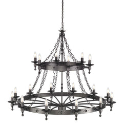 Lustre Warwick 18 lumières anthracite et noir