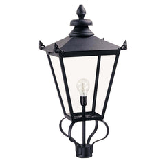 Lampadaire extérieur Wilmslow noir, verre, H 82,5 cm