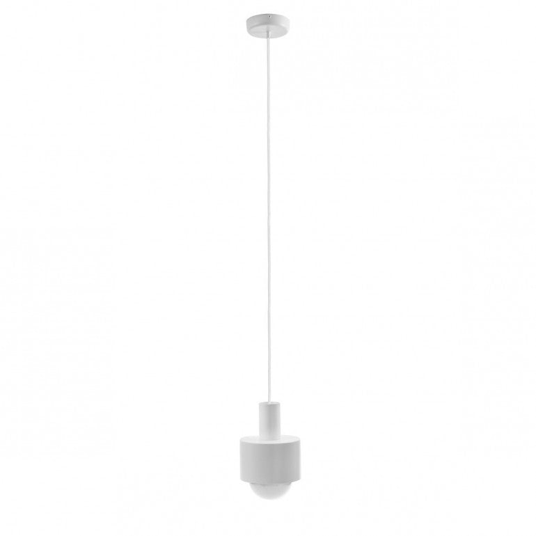 Suspension blanche complète avec rosace de plafond et câble fin