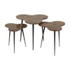 Set aus Marmor- und Metalltischen