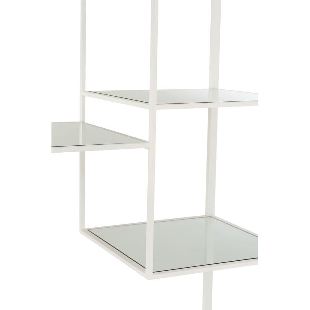 Étagère Métal Verre Blanche 5 Rayons - Designix