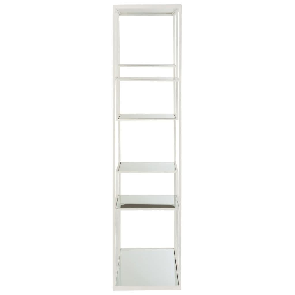 Étagère Métal Verre Blanche 5 Rayons - Designix