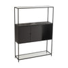 Design-Regal aus Metall und schwarzem Glas