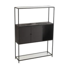 Design-Regal aus Metall und schwarzem Glas