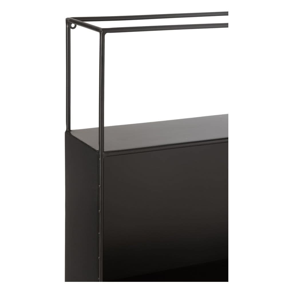 Étagère Métal Verre Noir Moderne - Designix