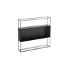Modernes Regal aus Metall und schwarzem Glas