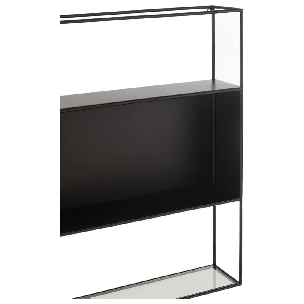 Étagère Métal Verre Noir Moderne - Designix
