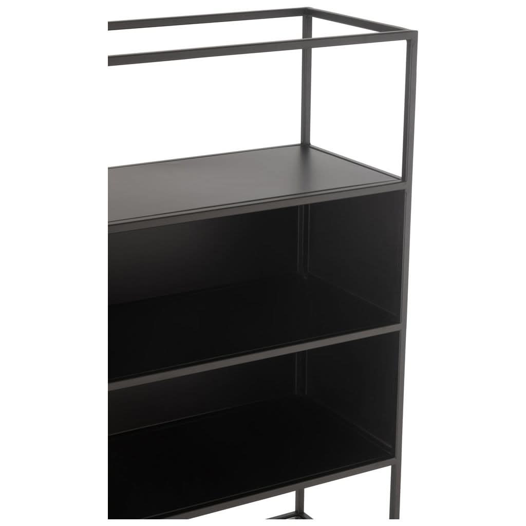 Étagère Métal Verre Noir Moderne - Designix
