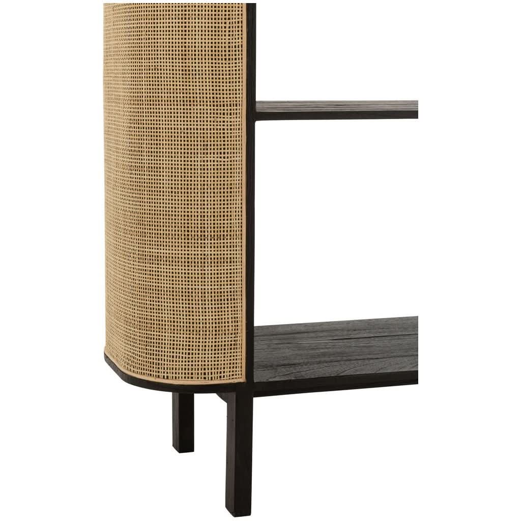 Étagère Tout En Bois Et Rotin