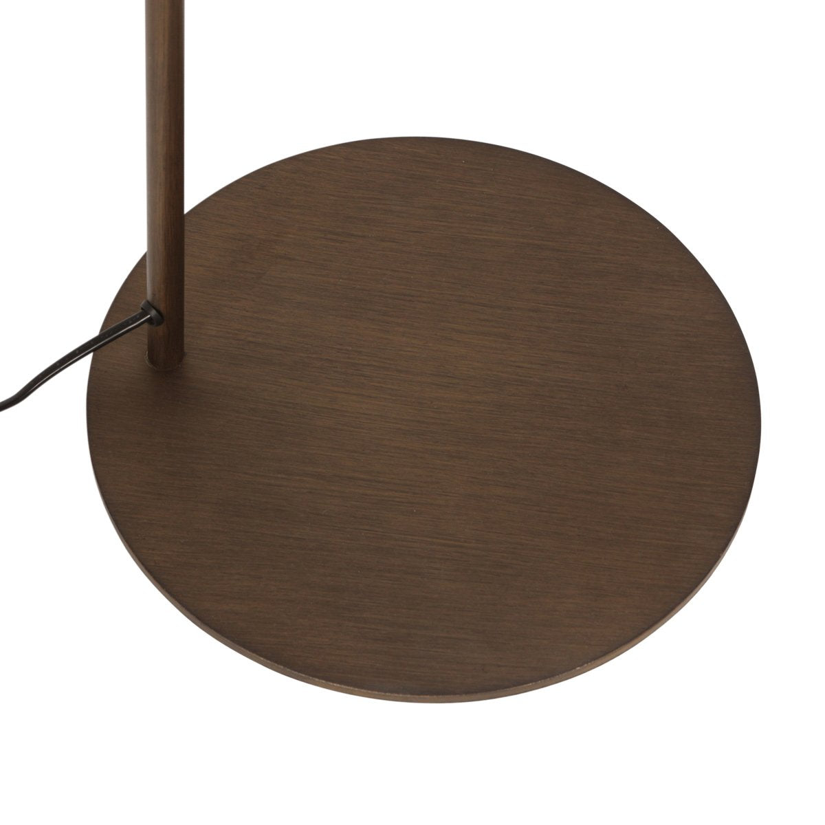 Détail de la base ronde vue de dessus avec sortie de câble.