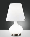 Lampe à poser Ade blanche, verre, Ø 20 cm